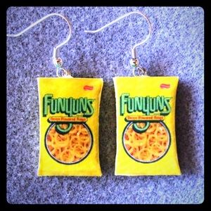 Handmade Funyuns Snack Earrings